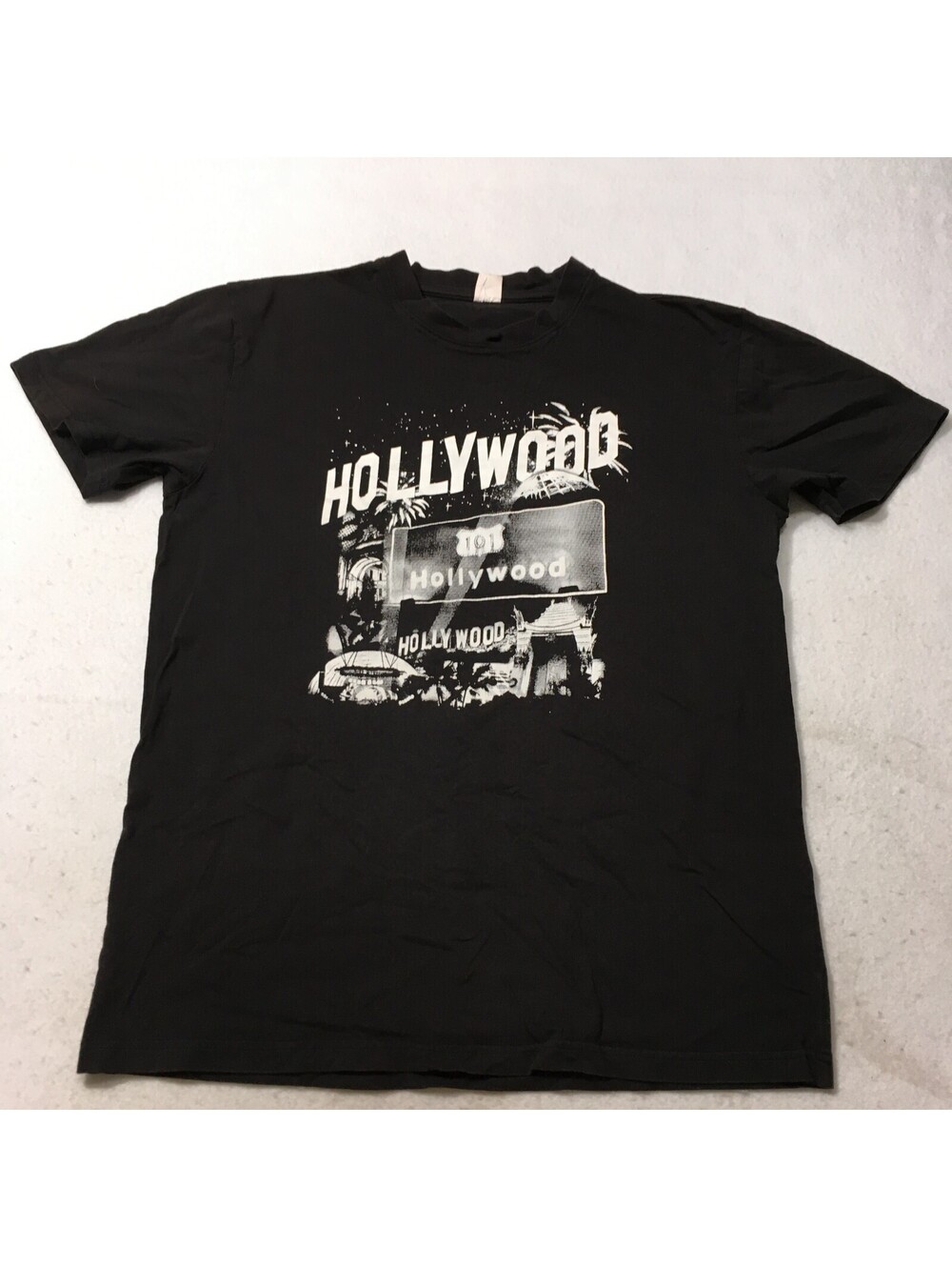 Vintage 90's HIGHWAY 101 Hollywood  Graphic Black T-Shirt Size XL